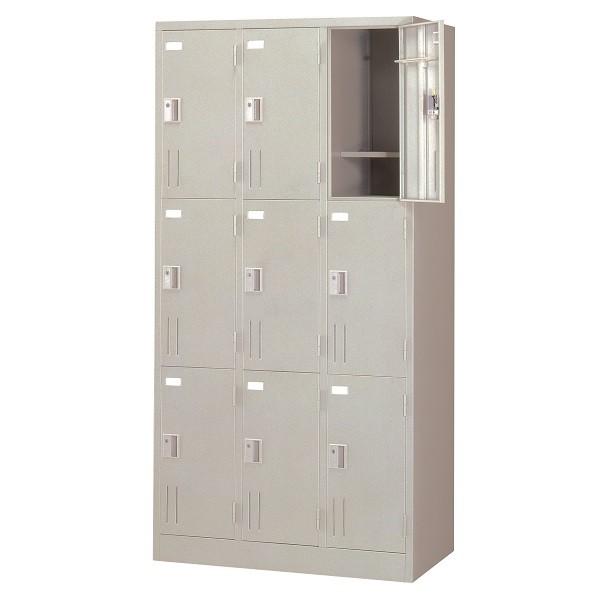 ロッカー 9人用 多人数ロッカー スチールロッカー 9人用ロッカー シリンダー錠 鍵付き オフィス家...