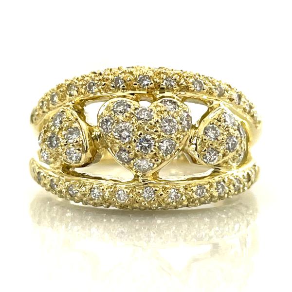 ポンテヴェキオ　Ponte Vecchio　K18YG　ダイヤ0.50ct　10号　リング　ハート　...