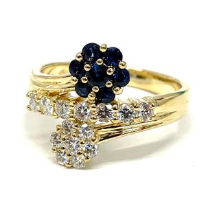 1.21ct天然ルビーリング 16号 K18YG Pt900 合計1.21ct天然ダイヤ  