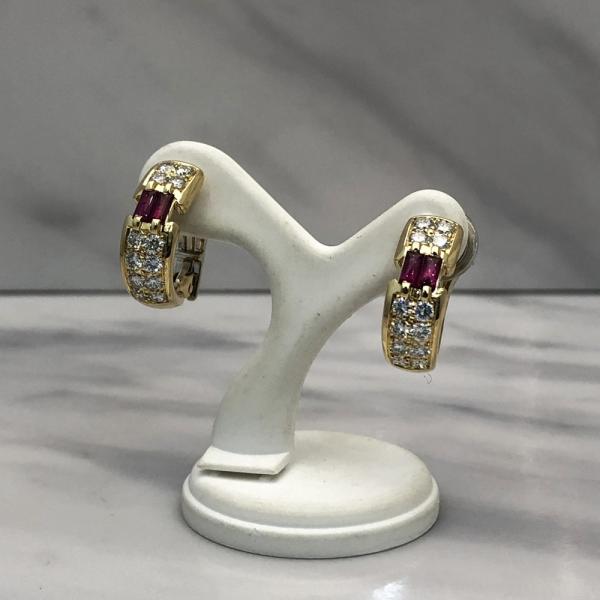 【中古美品】CHAUMET ショーメ ルビー ダイヤ イヤリング K18YG ジュエリー