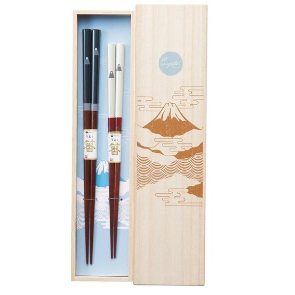 結婚祝い 夫婦箸 プレゼント ペアセット 富士山 ペア ２膳セット 若狭塗 ペア 天然木 ギフト 桐...