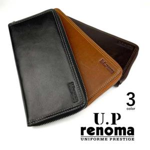 プレゼントU.P renoma ユーピーレノマ リアルレザーラウンドファスナー 長財布 ロングウォレット本革 バレンタイン おしゃれ 雑貨 lal filo