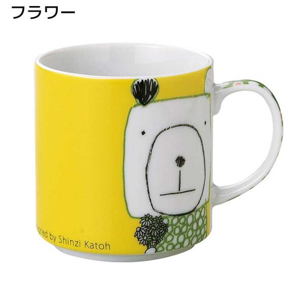 QUIQUI アニマルフィーリング マグカップ フラワー 280ml イヌ 動物 磁器 カップ 日本...