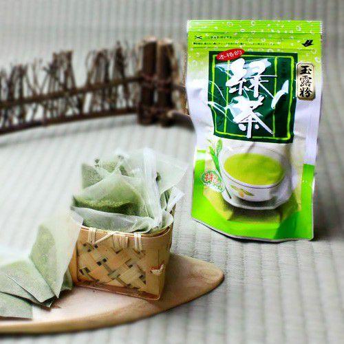 【抹茶入り ティーバッグ】  粉茶に京都小山園の抹茶を入れブレンドした人気商品。抹茶のグリーンが見事...