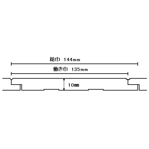 杉　羽目板　相決り加工　節有り　10mm×135mm　カットサンプル　2枚入り
