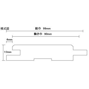 杉 羽目板 本実目透かし加工 上小 1970m...の詳細画像4