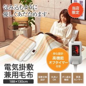 電気掛敷兼用毛布　電気敷毛布　日本製　送料無料　洗える　ダニ退治　電気毛布　電気敷き毛布　電気しき毛布　省エネ　タイマー　頭寒足熱　椙山紡織