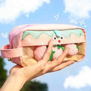イチゴ もこもこ 大容量 ペンケース ペンポー...の詳細画像2