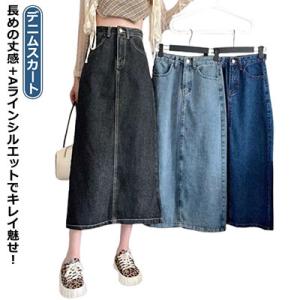 ナチュラル デニムスカートロング デニム デニム...の商品画像