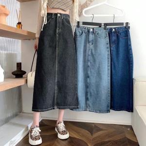 ナチュラル デニムスカートロング デニム デニ...の詳細画像1