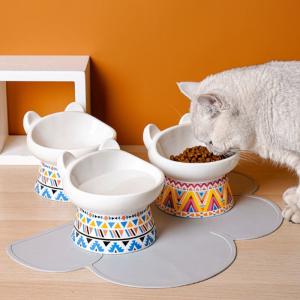 食器台 ペット用ボウル 可愛い カラフル フードボウル 陶器 犬 猫 イヌ 容器 えさ 給餌器 給水器 フード 容器 食器 スタンド