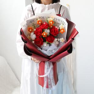 かぎ針編みのお花束 手作り 毛糸 バラ ひまわ...の詳細画像5