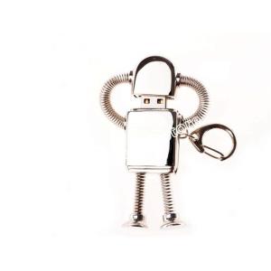 オモシロUSBメモリ ロボット シルバー キーホルダー 16GB