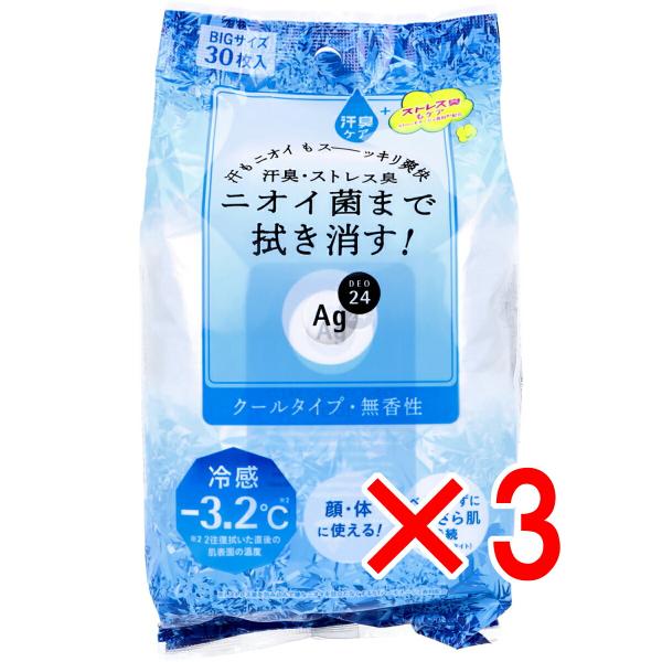 【 まとめ買い3個セット 】 エージーデオ24 クリアシャワーシートn クール 無香性 30枚入