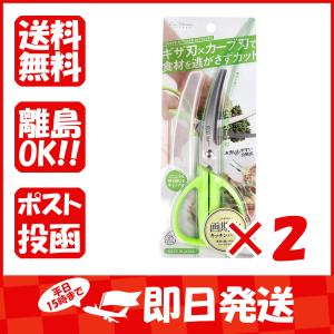 まとめ買い 「カーブキッチンハサミ  (ケース付)  グリーン  DH-2052」 ×2｜suguruya