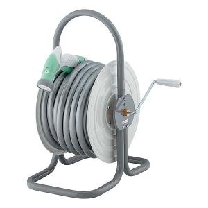 カクダイ,ホースドラム,車輪付き,リサールホース20m/散水ノズル付