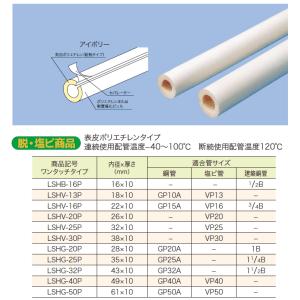 配管保温材,イノアック耐熱ライトカバー(内径16ミリ,銅管1/2B用,長さ1ｍ)｜suidou