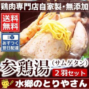 サムゲタン２羽セット 参鶏湯 サンゲタン  約1kg レトルト  鶏肉 ゲームヘン ミールキット 送料無料 あすつく｜suigodori