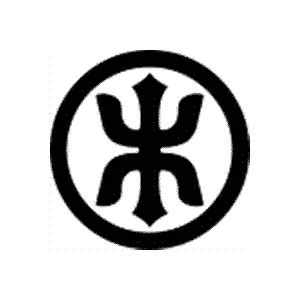 家紋　鯉のぼり　名前旗　五月人形　ひな人形用　家紋番号0342 文字(もじ) 丸に剣木の字 まるにけんきのじ 139822342｜suiho