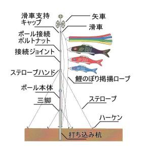 鯉のぼり ハイポール 10号 Sパイル打込式 ...の詳細画像2