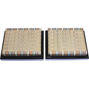 親王台 黒塗 畳付 2枚1組 三五サイズ 間口24×奥行き18×高さ5.5cm