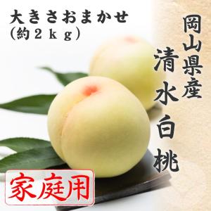 2026 お中元 岡山県産 清水白桃 約2kg 大きさおまかせ 家庭用 訳あり 桃 フルーツ 白桃 ギフト プレゼント 7月下旬頃より発送