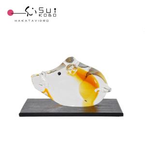 ガラスの干支　亥（いのしし）2019年度新作 博多びーどろ粋工房 安部　朝和作