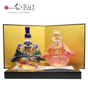 雛人形 ガラス ひな人形 錦雛 立大 桜セット コンパクト 桃の節句 出産