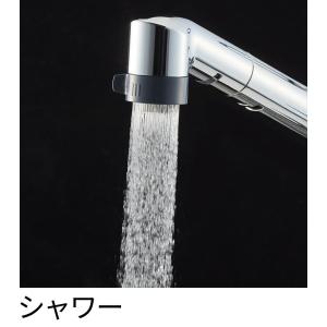 三栄 シングルレバー混合水栓(ハンドシャワータ...の詳細画像2