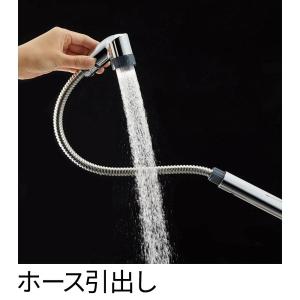 三栄 シングルレバー混合水栓(ハンドシャワータ...の詳細画像3