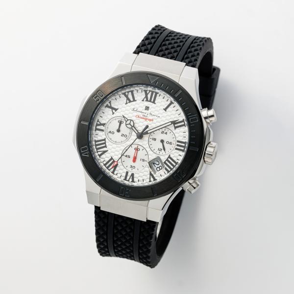 メンズ腕時計 サルバトーレマーラ SM23106-SSWH/BK クロノグラフ