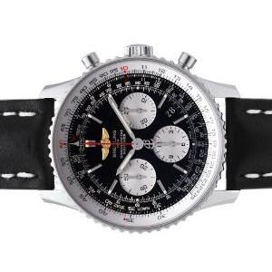 BREITLING ブライトリング ナビタイマー01ブラックダイアル 『茶革モデル』 ピンバックルタイプ　A022B01KBA｜suisho