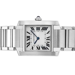 Cartier カルティエ タンクフランセーズ SS ホワイト MMボーイズサイズ　WSTA0005｜suisho