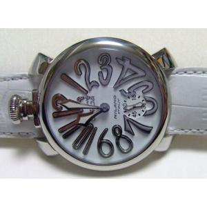 GAGA MILANO ガガミラノ MANUALE マヌアーレ 「オールホワイト」 48mm SS ホワイト 白革　5010.10｜suisho