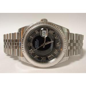 ROLEX ロレックス メンズデイトジャスト 黒ローマ ブラ...