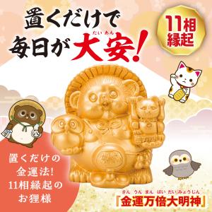 【金運金運万倍大明神】縁起物 金運 開運 幸運 たぬき 金色｜suishowin-shop