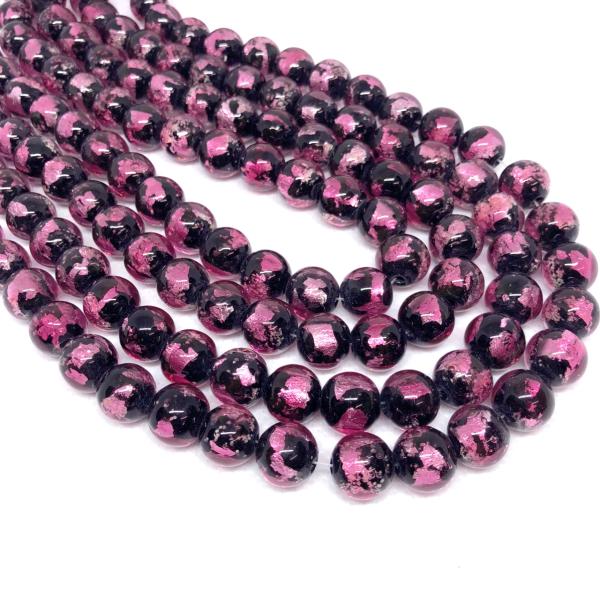 蓄光 ホタルガラス 8mm 連売り 50粒　とんぼガラス　とんぼ玉　沖縄　人気アイデム　 ワインレッ...