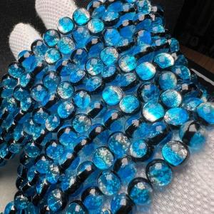 タラマブルー 12mm 連売り 33粒 蓄光ホタルガラス とんぼガラス