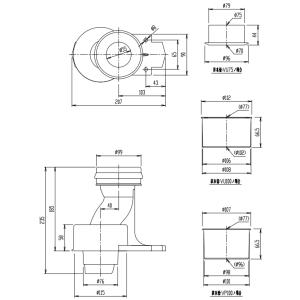 LIXIL・INAX　(リクシル・イナックス） サティスGタイプ(YBC-G30H)用排水ソケットセット 排水芯200ミリ用 CF-G30HG(200)-SET｜suisuimart