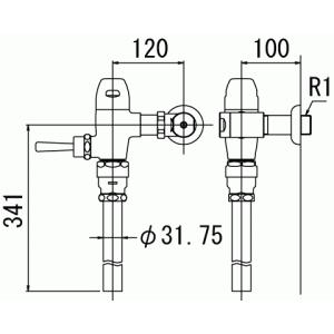 LIXIL・INAX 大便器用フラッシュバルブ壁給水 CF-5110U 送料無料