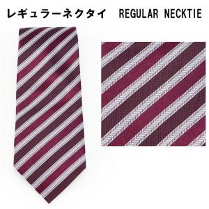 レギュラーネクタイ エンジ ストライプ 31061-452｜suit-depot