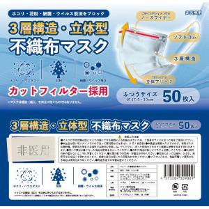 不織布マスク 高品質 3層構造 立体型 使い捨...の詳細画像1