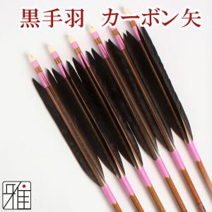 弓道 矢 カーボン矢 6本組 黒羽根 手羽 イーストン 7620シャフト 翠山弓具店 suizan YA180