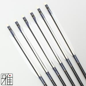 弓道 矢 SY カーボン矢 6本組 ターキー白羽 SYA8027シャフト 矧糸：紫
