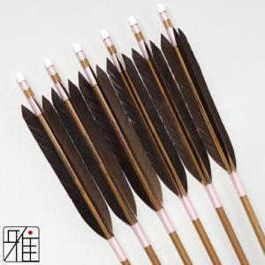 弓道 ミズノ カーボン矢 黒手羽 WENEW 76BC|6本組|矧糸:桃系|翠山弓具店 suizan|769303