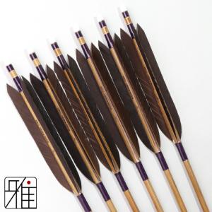 弓道 ミズノ カーボン矢 黒手羽 WENEW 80BC|6本組|矧糸:紫系|翠山弓具店 suizan|809405