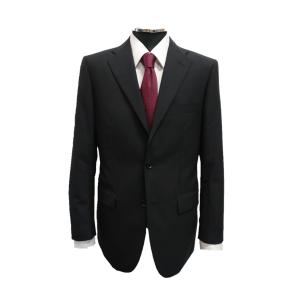 B級品 サイズY4黒無地 スリム2つボタンノ―タックスーツ 春夏