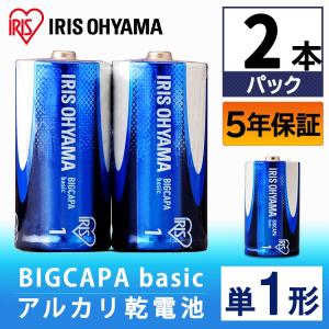 乾電池  BIGCAPA  basic  単1形  2本パック  LR20Bb/2P  アイリスオーヤマ  新生活｜sukusuku