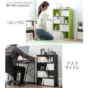 [P5倍]本棚 スリム 大容量 薄型 カラーボ...の詳細画像5