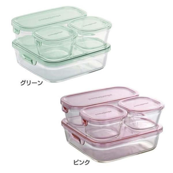 保存容器 ガラス 密閉 おしゃれ iwaki システムセット・ミニ PSC-PRN4G2 AGCテク...